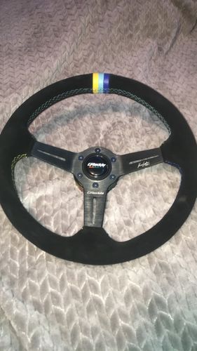 Customer photo review of 14" (350mm)  GPP Style Suede Leather Steering Wheels With 3 Color Stitching