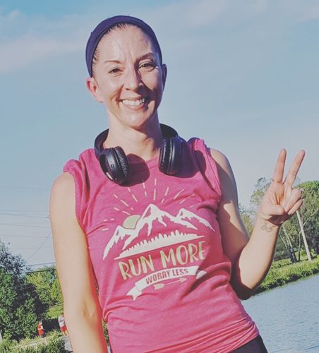 Customer photo review of Run More Worry Less Tee
