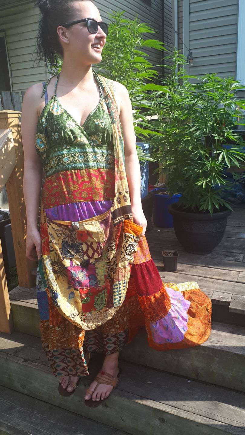 Customer photo review of Flower Child Boho Patchwork Shoulder Bag