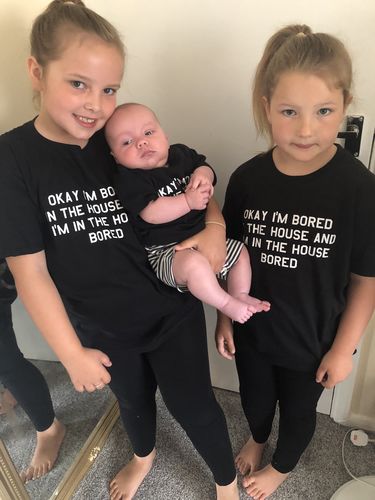 Customer photo review of Bored In The House Matching Black T-Shirts (MRK X)