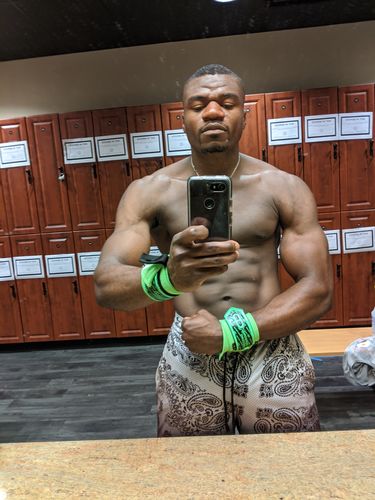 Customer photo review of Personal Record Heavy Duty Premium Wrist Wraps PR901 - Neon