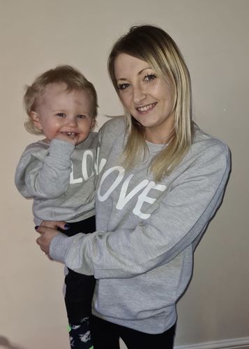 Customer photo review of LOVE Family Matching Sweaters (MRK X)