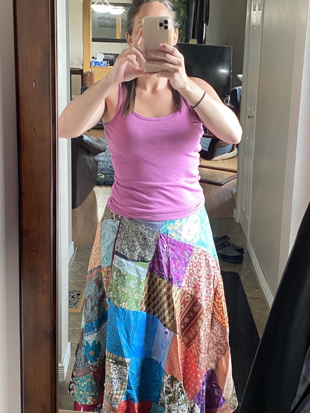 Customer photo review of Perfectly Patchwork Wrap Skirt