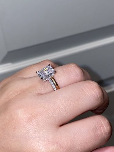 Customer photo review of 3.5Ct Elegant Radiant Cut Engagement Ring For Women In Sterling Silver