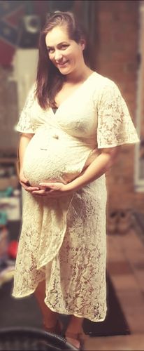 Customer photo review of The One Lace Maternity Dress