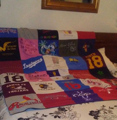 T-shirt quilt featuring santa fe trojans, kardinals by Tina from NM