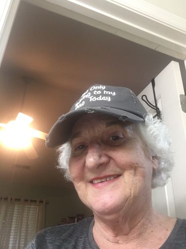 Customer photo review of I'm Only Talking To My Dog Today Classic Distressed Hat