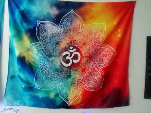 Customer photo review of Colorful Indian Mandala Tapestry