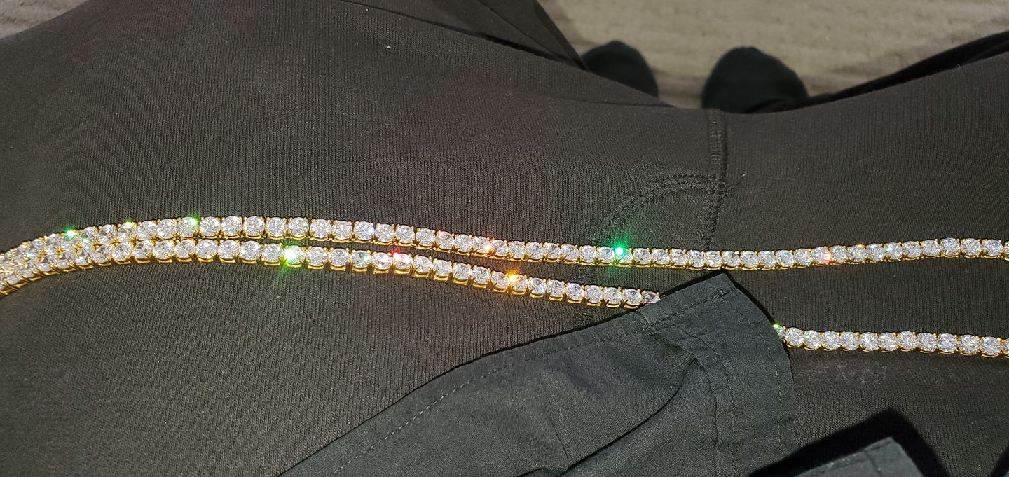 Customer photo review of Gold Top Quality 115 Carat Flawless CZ Chain