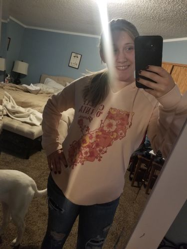 Customer photo review of California Grown peach tunic hoodie