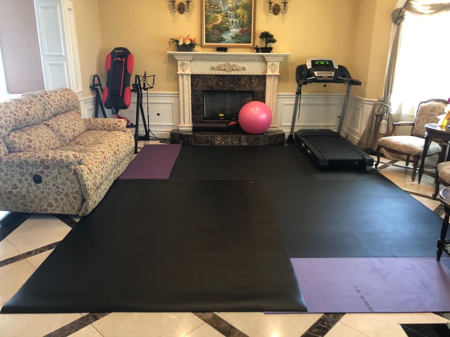 Customer photo review of GXMMAT Large Exercise Mat 6'x8'