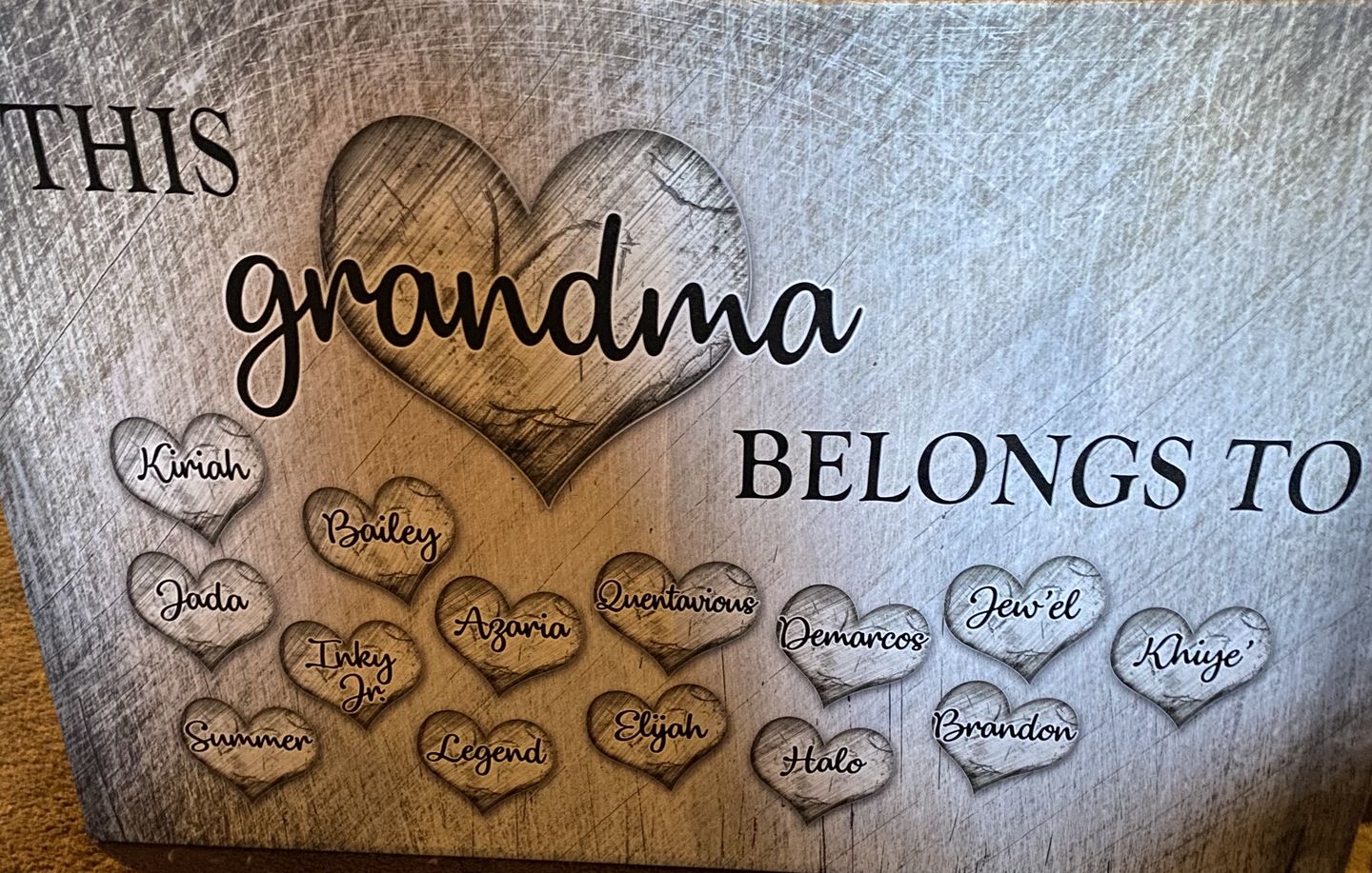 Customer photo review of Personalized "This Grandma Belongs To" Premium Canvas