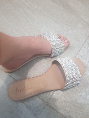 Customer photo review of Sandalias Hazy Nude