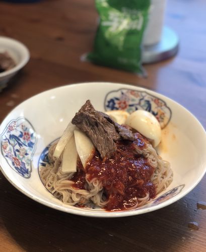 Customer photo review of [Pulmuone] Cold Noodles with Spicy Sauce&Broth 624g