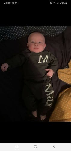 Customer photo review of Personalised Epping Name Pant Infant Tracksuit Set (0-2 Years) (MRK X)