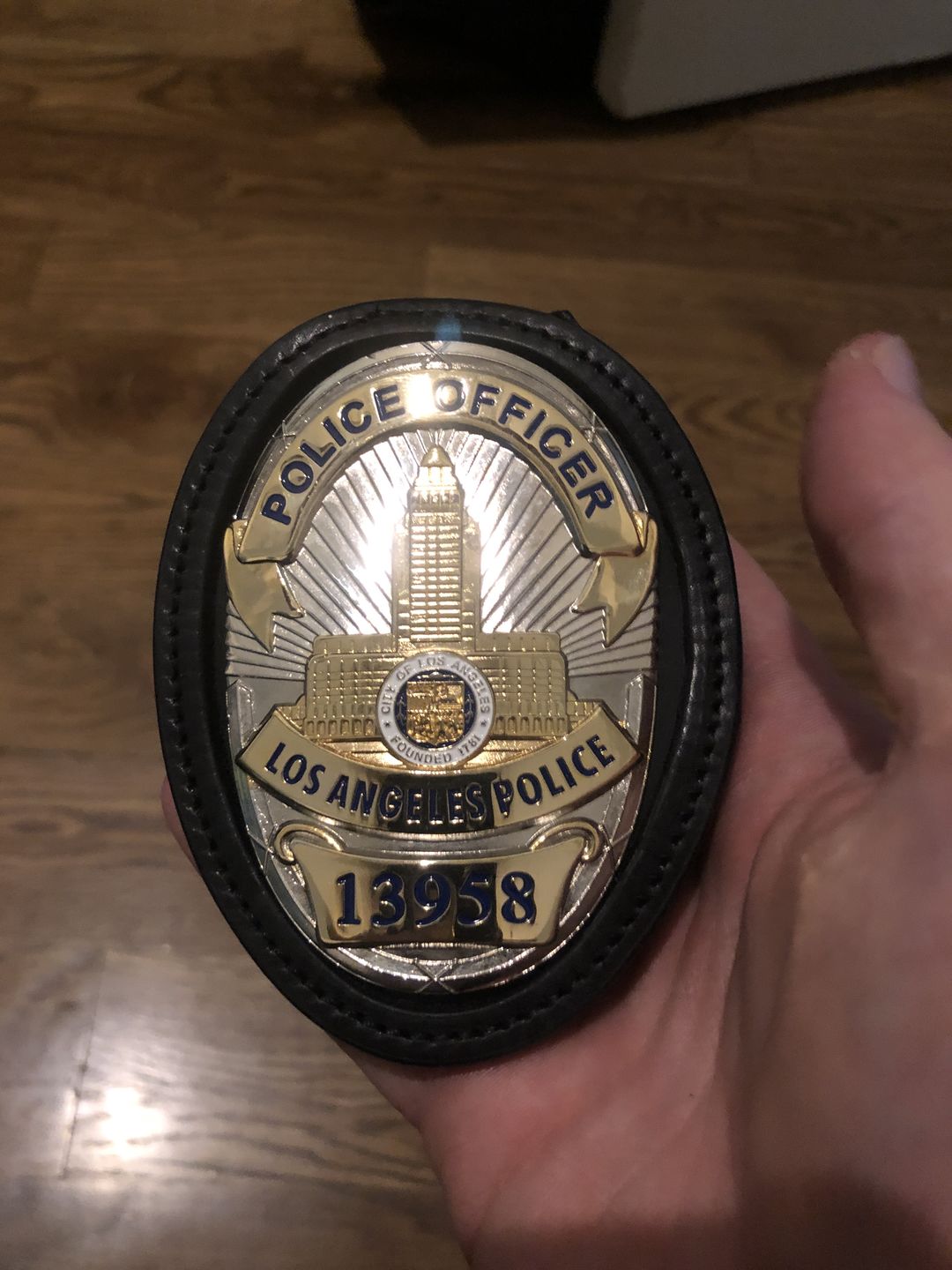 Customer photo review of LAPD Los Angeles Police Officer Badge Replica Movie Props With Number 13958 16520