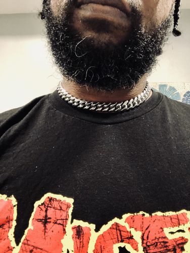 Customer photo review of White Gold Finish Premium Miami Cuban Chain