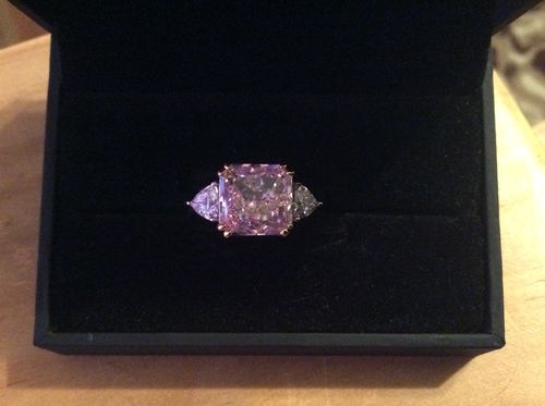 Customer photo review of Louilyjewelry Sterling Silver Cushion & Trillion Cut Three Stone Engagement Rings