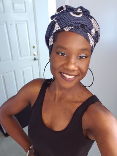 Customer photo review of ADULT FACE MASK WITH MATCHING HEAD WRAP