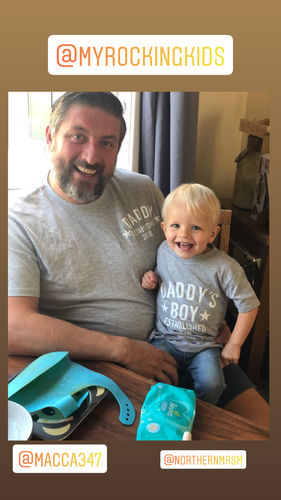 Customer photo review of Personalised Daddy & Boy Star Established Matching T-Shirts (MRK X)