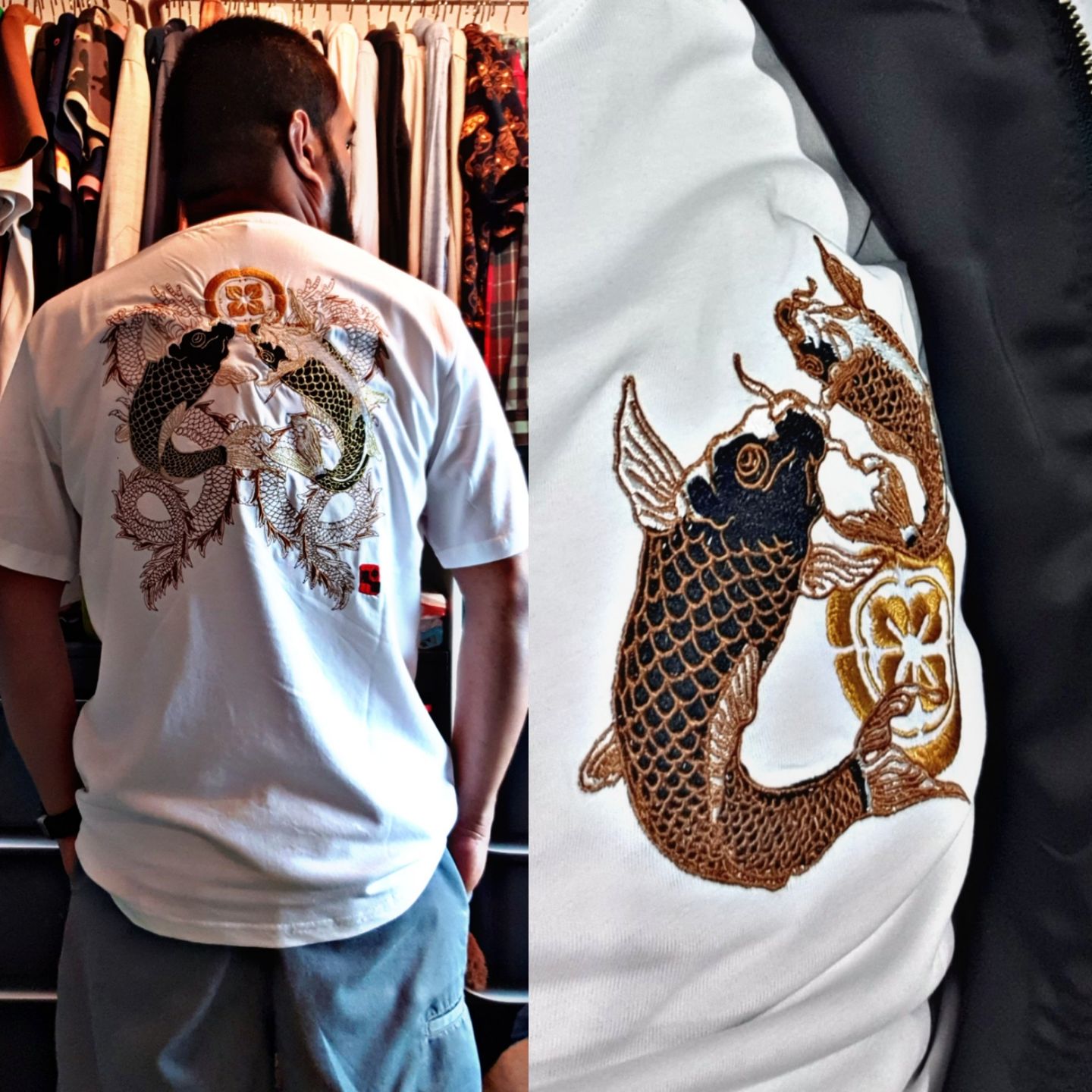 Customer photo review of Double Dragon & Koi Sukajan T-shirt