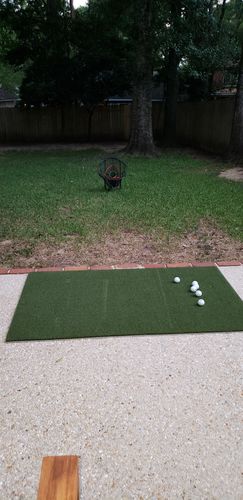 Customer photo review of FairwayHero Golf Mat | Portable Golf Hitting Practice Mat