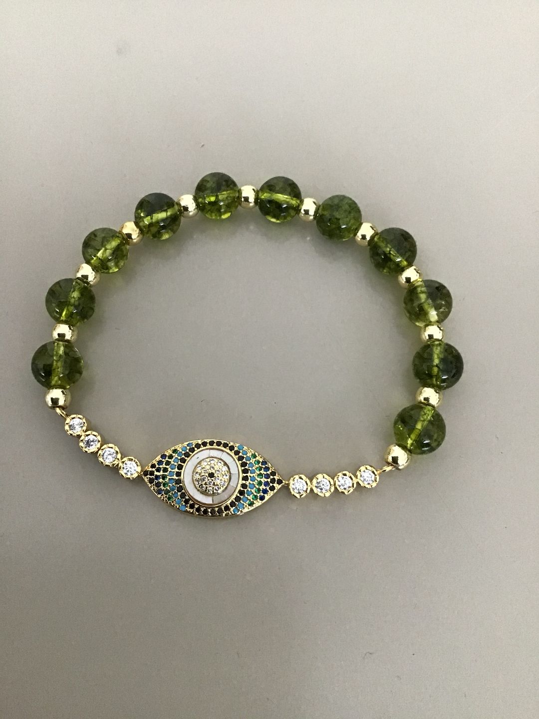 Customer photo review of Natural Peridot Abundance Bracelet