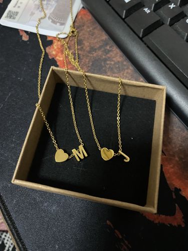 Customer photo review of AC Initial Heart Necklace