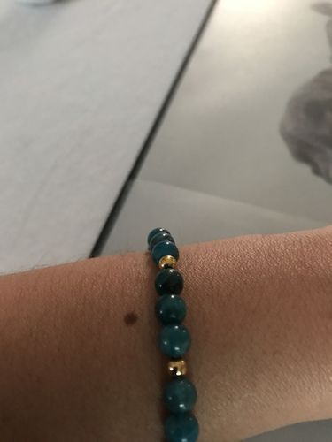 Customer photo review of BRACELET APATITE BLEU 6 mm