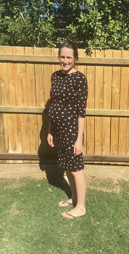Customer photo review of Lu-Lu Maternity & Nursing Dress in Black/Pink Leopard