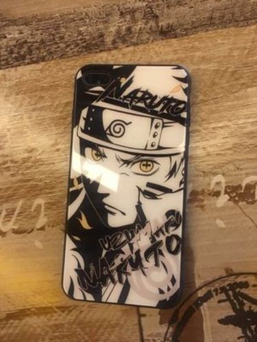 Customer photo review of Naruto Characters Sketch Tempered Glass Phone Case