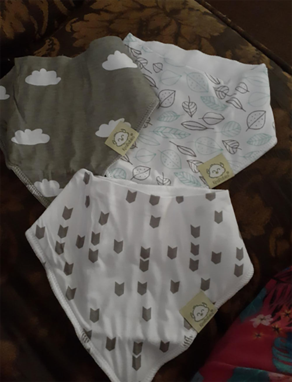 Customer photo review of Organic Baby Bandana Bibs