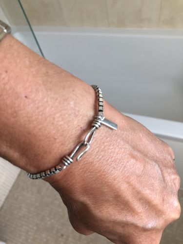 Customer photo review of Vintage Silver Jewelry Geometry Chain Bracelet
