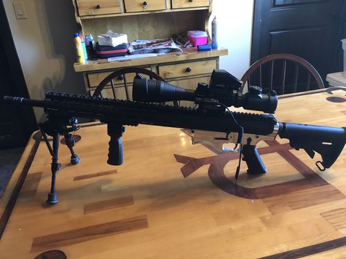 Customer photo review of Sniper ST 4-12x50 Scope Combo includes Red Laser Sight LED Flashlight and Holographic Dot Sight