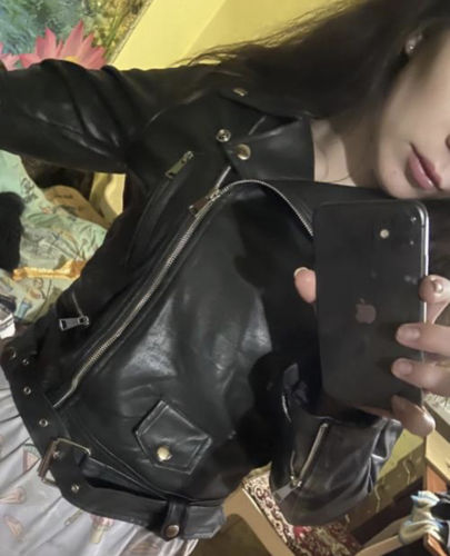 Customer photo review of Luna Leather Jacket