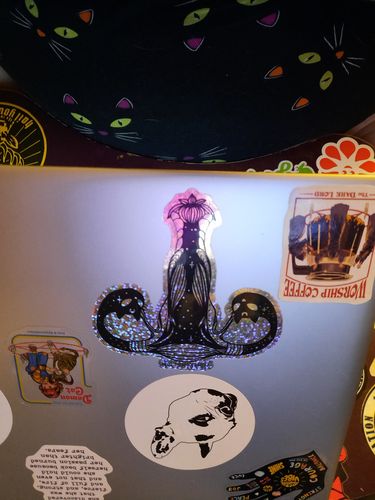 Customer photo review of Cat Head Uterus, Glitter Sticker