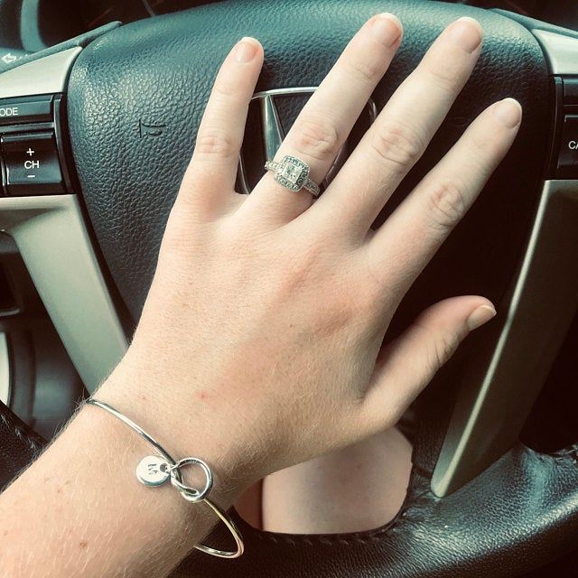 Customer photo review of AC Coin Initial Bangle Bracelet