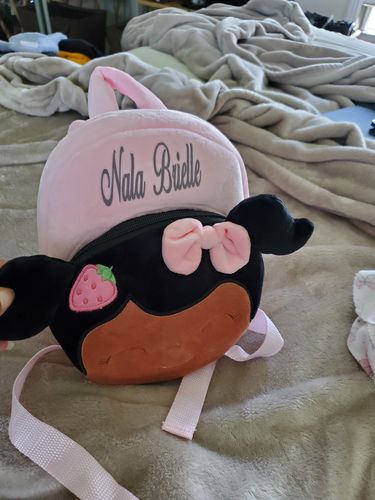 Customer photo review of Personalized Leyadoll Backpack (Strawberry) - 2 Skin Tones
