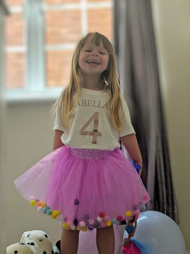 Customer photo review of Personalised Name & Year Tutu Set (MRK X)