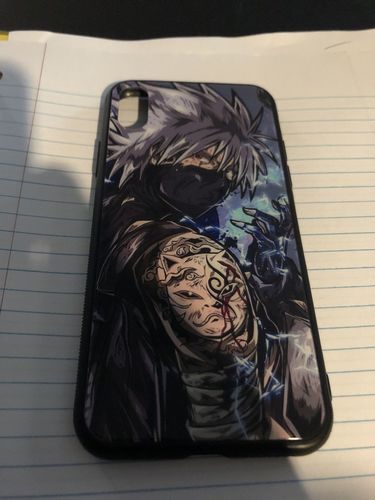 Customer photo review of Naruto Kakashi Itachi Sasuke Pain Madara Tempered Glass Phone Case
