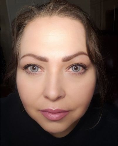 Customer photo review of Pro Crystal Gray Prescription Colored Contact Lenses