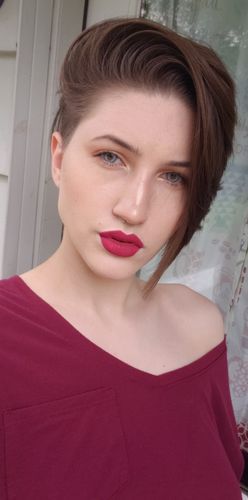 Customer photo review of Pro Crystal Gray Prescription Colored Contact Lenses