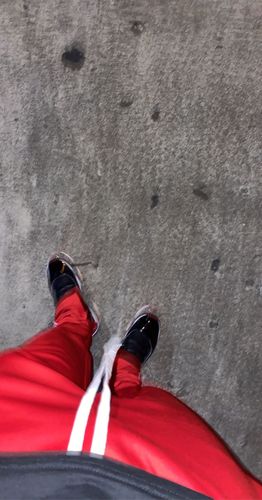 Customer photo review of Premium Triple Stripe Track Pants Red - White (ZCM4841)