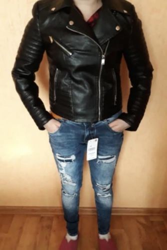 Customer photo review of Scarlet Leather Jacket