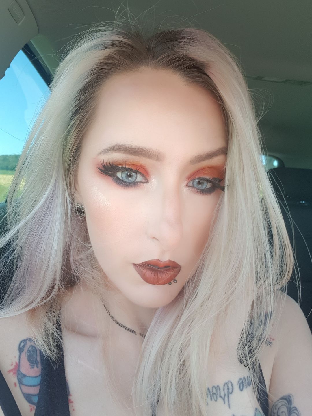Customer photo review of Pro Crystal Gray Prescription Colored Contact Lenses