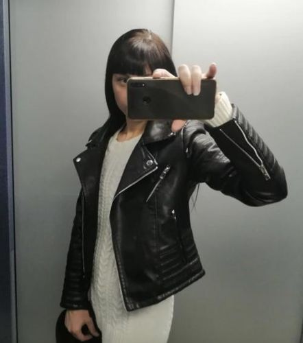 Customer photo review of Scarlet Leather Jacket