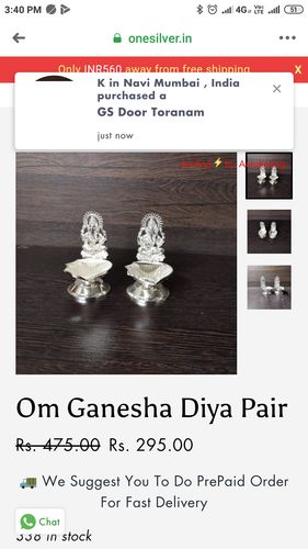 Customer photo review of 999 Silver Sai Baba Stand 4.5"