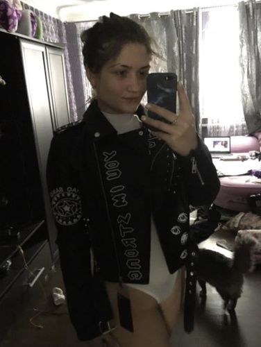 Customer photo review of Onyx Leather Jacket