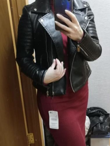 Customer photo review of Scarlet Leather Jacket