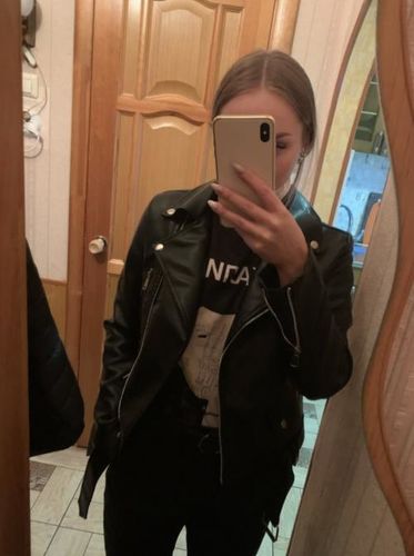 Customer photo review of Luna Leather Jacket